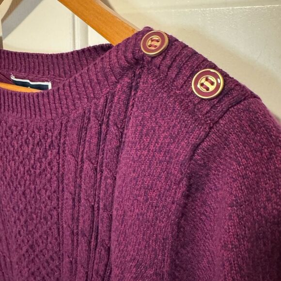 Karen Scott Purple Crew Neck Sweater with Ribbed Detail - Picture 4 of 7